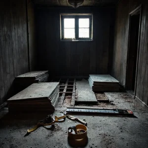 Фото по теме: Ремонт полов в хрущевке замена старых лаг на сухую стяжку кнауф